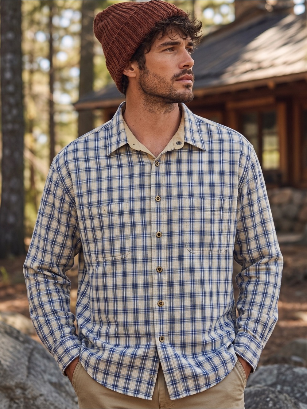 NWT VINTAGE ST. JOHN'S BAY Reversible Plaid & Canvas Shacket